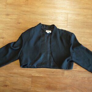 Black Crop Blazer with Shoulder Pads